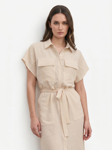 Chest Pocket Short Sleeve Wide Leg Jumpsuit
