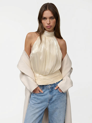 Halter Neck Ruched Cami Top