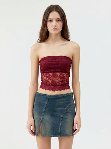 Lace Strapless Tube Top