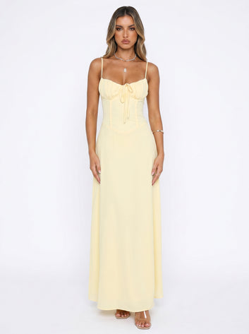Tie Front Spaghetti Strap Maxi Dress