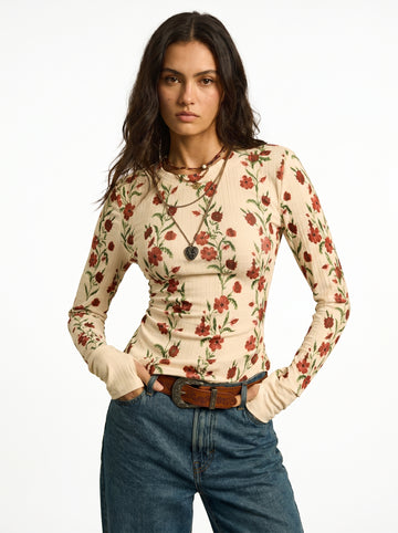 Floral Print Long Sleeve T-Shirt