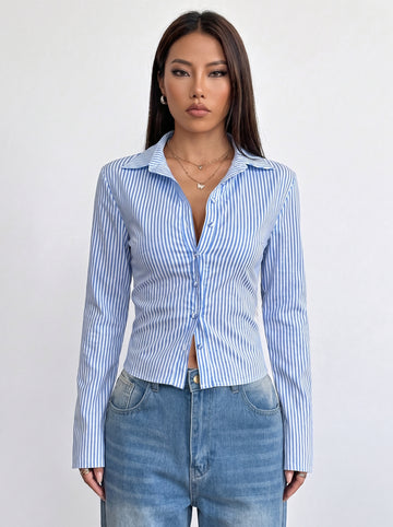 Striped Button-Down Slim Fit Shirt