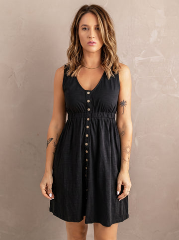 Sleeveless Button Down Mini Magic Dress