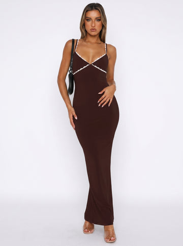 Lace Detail Slim Fit Bodycon Maxi Dress